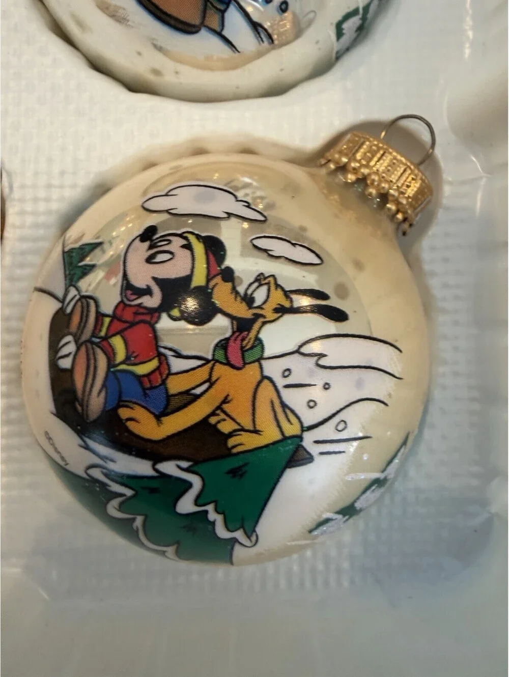Mickey Mouse Christmas by Krebs 4  glass ornaments vintage 90s original box